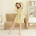 thumbnail image 3 of FORMRS Niños Bathrobe Unisex Hooded Robe Soft Plush Pajamas Sleepwear, Size 7-9T, Cute Bee Pattern, 3 of 7