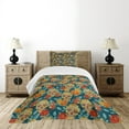 thumbnail image 4 of Ambesonne Sugar Skull Quilted Bedspread Set 2 Pcs, Diamond Eyes Roses, Twin Size, Multicolor, 4 of 5