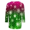 thumbnail image 4 of UPPADA Womens Merry Christmas 3/4 Sleeve Shirt Christmas Tree Print Blouses Great Gifts Winter Holiday Top Christmas Matching Outfit Pink,XL, 4 of 5