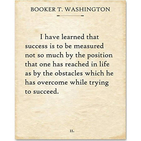 Booker T. Washington - I Have Learned. - 11x14 Unframed Typography Book Page Print - Great Gift for Book