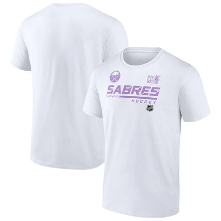 Men s White Buffalo Sabres NHL Hockey Fights Cancer T-Shirt