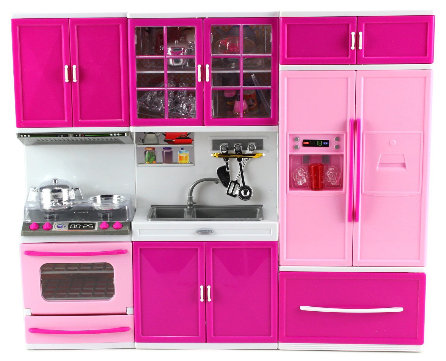 Mini Kids Girls Kitchen Pretend Play Cooking Set Simulation Cabinet Toys L&6 