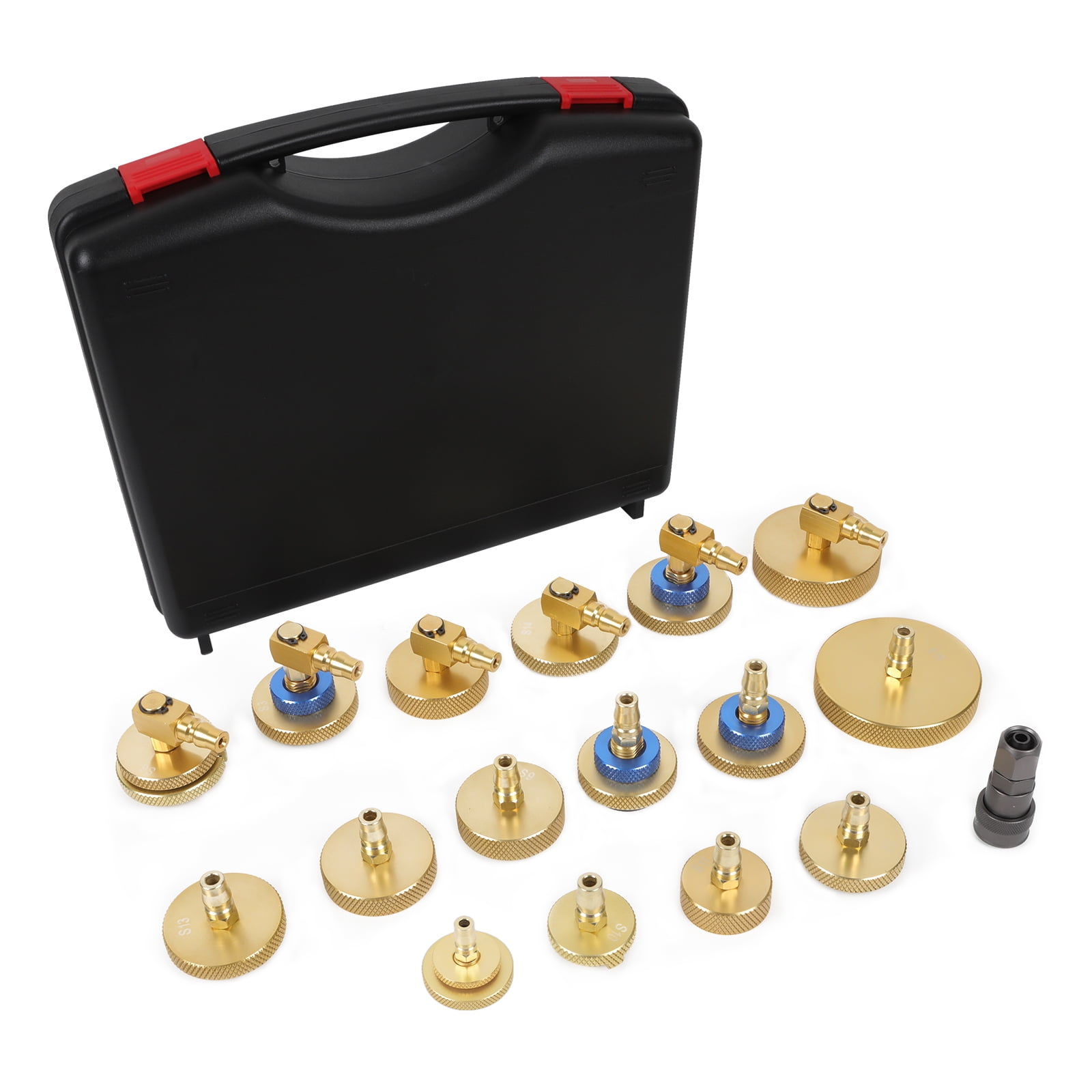 Auto Brake Fluid Bleeder Adapter Kit 17 Pcs Master Cylinder Bleeder Tool Kit for Most Vehicles