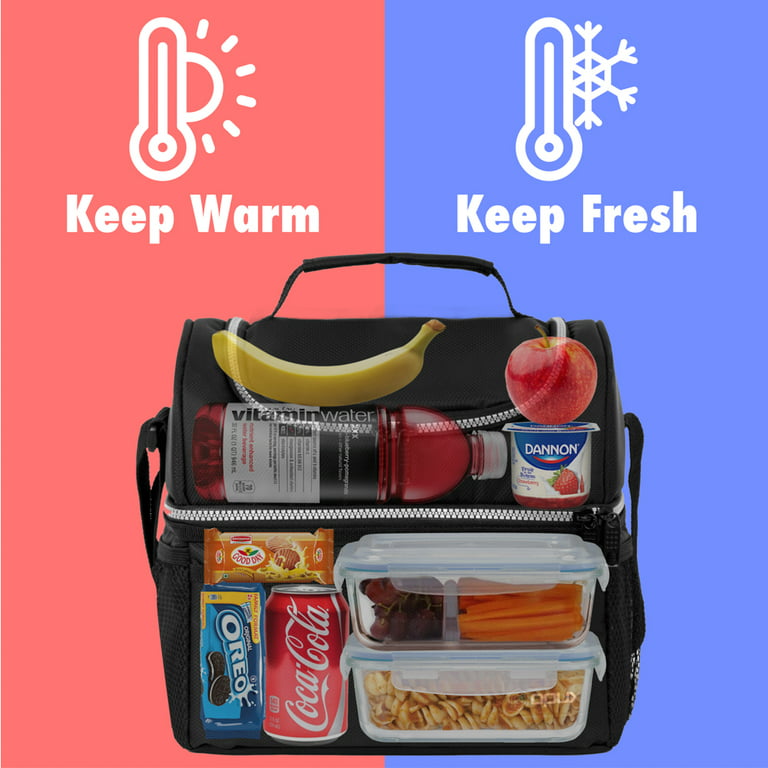 Double Deck Insulated Leakproof Lunch Bag Adult Kids Lunch Box for