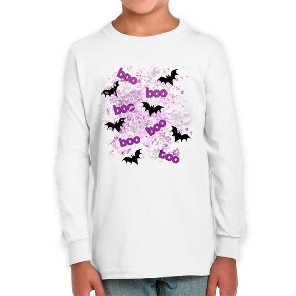 Boo! Bats Pattern Long Sleeve Toddler -Image by Shutterstock, 5 Toddler