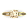 thumbnail image 2 of 2.21ct round cut brown natural morganite 14k yellow gold Bridal Wedding Engagement Promise Anniversary Ring for Women size 3.5, 2 of 7