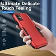thumbnail image 6 of Heavy Duty Phone Case Designed for Apple iPhone 12, 12 Pro Case with 1Pc Tempered Glass Screen Protector, Shockproof Dropproof Anti-Scratch Phone Case Cover for Apple iPhone 12, 12 Pro,Red, 6 of 6