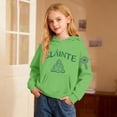 thumbnail image 2 of Girls St. Patrick's Day Hoodless Hoodies Sweatshirt With Slanite Letter Print Hooded Pocket Pullover Green 3 Y-4 Y, 2 of 4