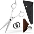 thumbnail image 1 of Fagaci Tijeras profesionales para el cabello, 6 cuchillas extremadamente afiladas, cuchillas de corte fino, tijeras para cortar el cabello, tijeras profesionales para el cabello, juego de tijeras de p, 1 of 5