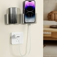 thumbnail image 3 of Transparent Wall Phone Holder No Drill Required for Most Smartphones with Convenient Charging Port and Remote Organizers, 3 of 13