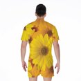 thumbnail image 2 of Yellow Daisy Flower Short Sleeve Men'S Rompers, Daisy Floral Casual Summer Jumpsuits Outfit, 2 of 4