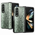 thumbnail image 1 of For Samsung Galxy Z Fold4 5G Phone Case，Shockproof Luxury Python Leather pattern Magnetic Hinge Protection Cover, 1 of 5