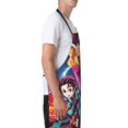 thumbnail image 3 of Demon Slayer Adjustable Bib Apron, Waterdrop Resistant Aprons with 2 Pockets Cooking Kitchen Aprons for Women Men Chef, 3 of 8