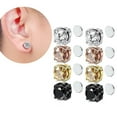thumbnail image 3 of Hypoallergenic Magnetic Diamond-Cut Men Women Black Studs Piercing No, 3 of 8