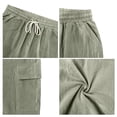 thumbnail image 5 of Lumtrix Mens Cotton Baggy Cargo Shorts Drawstring Stretch Elastic Waist Casual Work Short with Pockets Green M, 5 of 7