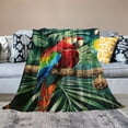 thumbnail image 2 of Chilfamy Parrot Blanket All Season,Tropical Plant Birds Throw Blanket for Kids Women Youth,Botanical Palm Leaf Blanket Throw,Watercolor Animal Feather Fuzzy Blanket Home Room Decor 50x60in, 2 of 6