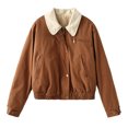 thumbnail image 1 of Chaqueta Vintage para Mujer, ropa de calle suelta, abrigo básico informal a la moda, Tops Chic para Mujer, prendas de vestir exteriores para Mujer, otoño e invierno, nuevo, 1 of 5