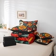 thumbnail image 6 of Manfei Country Plant Floral 7-Piece Twin Bedding Sets,Rustic Botanical Flower Bedding Comforter Set,Green Orange Red Sheet Sets For Adults,Ultra Soft Home Decor Reversible, 6 of 8