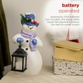 thumbnail image 4 of Alpine Corporation SKY562HH-S-TM Lavender Winter Snowman Holding Lantern Statue with Flashing Warm White LED Candle, 14” Tall, Indoor/Outdoor Holiday Decoration , Christmas Decoration, 4 of 11