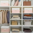 thumbnail image 6 of GRANNY SAYS Storage Baskets with Lids, Decorative Storage Boxes, Foldable Clothes Storage Bins for Closet, Pink, 2-Pack, 6 of 8