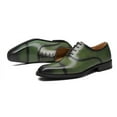 thumbnail image 3 of Santimon Green Dress Shoes for Men Cap Toe Lace-up Oxofrd Shoes Classic Formal Shoes for Wedding Party US 9.5, 3 of 8