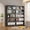 Black, variant on GlowPlume 55" Metal Shelving Unit, Freestanding Storage Rack with Cabinet Doors,Heavy Duty Steel Shelving for Pantry, Kitchen, Closet, Garage,Home Office (White)