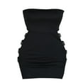 thumbnail image 3 of Robe Tube Crayon Sans Manches Courte pour Femmes, Extensible avec Strass, Robe Courte Moulante Noire L, 3 of 6