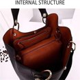 thumbnail image 5 of Luniquz Tote Handbags for Women Large Capacity Work PU Leather Bucket Purse Designer Satchel Hobo Shoulder Bags-Brown, 5 of 6