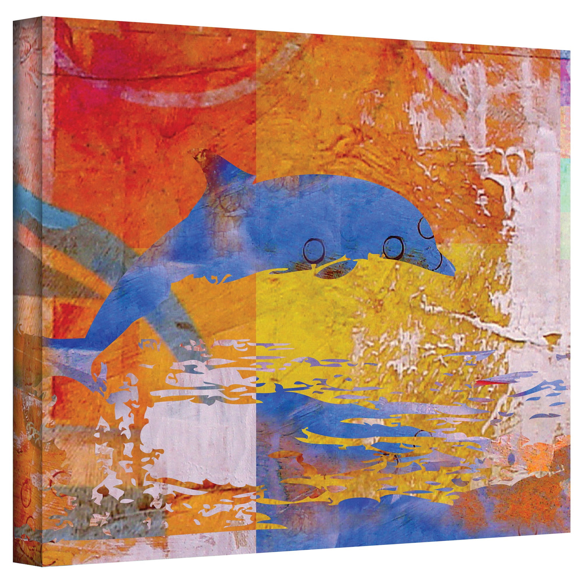 ArtWall Greg Simanson "Dolphin" Gallery-wrapped Canvas