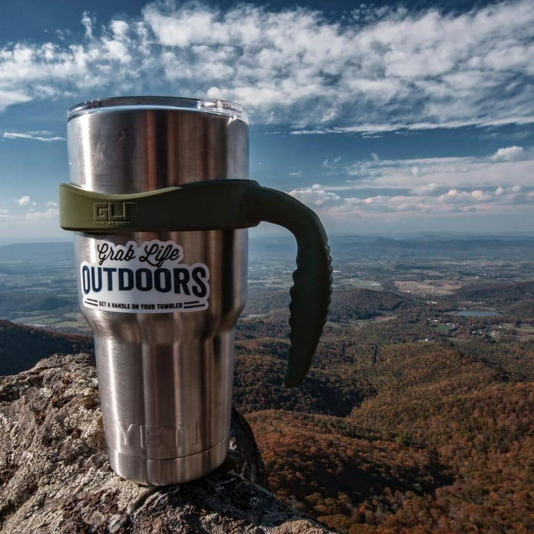 Grab Life Outdoors (GLO) - Handle For 30 Oz Tumbler - Fits Ozark Trail,  YETI Rambler And Many More - Handle Only (Hunter Green)