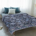 thumbnail image 4 of Navy Blue Floral Blanket Soft Cozy Warm Throw Blanket for Couch, Plush Fuzzy Flannel Fleece Blankets for Sofa, Ethnic Tribe Abstract Art Flowers Bed Blankets Lightweight Gifts for Women, 40"x50", 4 of 9