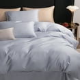 thumbnail image 3 of MooMee Duvet Cover Set King 600-TC 100% Long-Staple Cotton Sateen Silky Smooth Luxury (Pale Blue, 104"x90"), 3 of 6