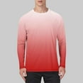 thumbnail image 2 of Timoontee Ice Slik T-Shirts for Men Long Sleeve Crew Neck Sun Protection Shirts Gradient Color Lightweight Shirts Watermelon Red L, 2 of 5