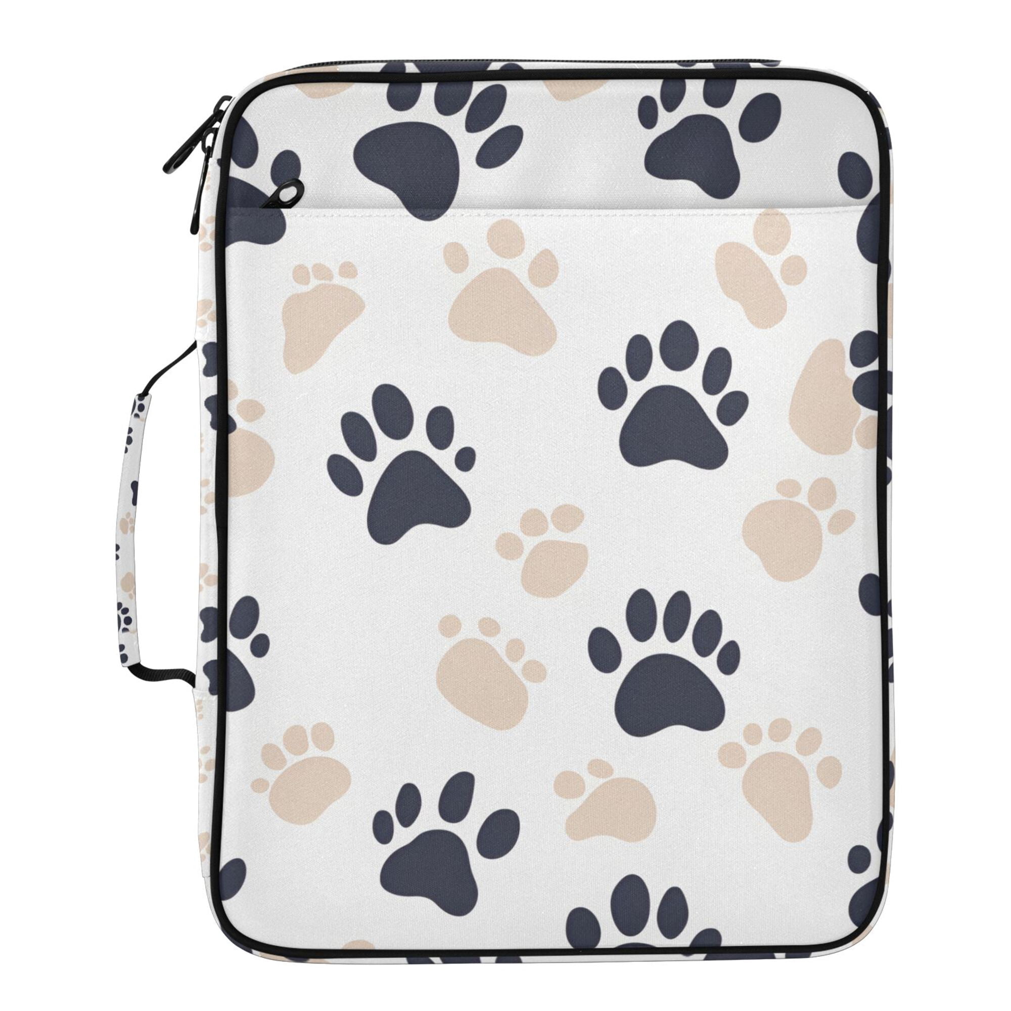 FORMRS Accordion File Folder A4 Size 7-Pocket Expanding Document Organizer Bag with 3 Ring Binder, Black Cat Paw