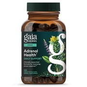 Gaia Herbs Adrenal Health Daily Support - Herbal Supplement with Ashwagandha, Holy Basil & Schisandra - Help Maintain Healthy Energy & Stress Levels* - 120 Vegan Liquid Phyto-Caps (60 Servings)