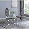 thumbnail image 4 of Silver Stainless Steel 9 Piece Dining Set with Marble Table and Gray Chairs, 4 of 4