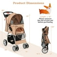 thumbnail image 2 of Gymax Folding Pet Stroller 4-Wheel Pet Travel Carrier w/Storage Basket Beige, 2 of 9