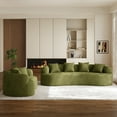 thumbnail image 4 of Wiilayok 68.5" Modern Chenille Sofa,Curved Sofa with Deep Seat,Cloud Compression Sofa Couch for Living Room,No Assembly,Olive Green, 4 of 12