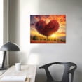 thumbnail image 3 of Nawypu  Canvas Print Wall Art Red Heart Shaped Bush in Daisy Field Nature Wilderness Digital Art Modern Art Glam Scenic Relax Calm Multicolor Warm for Living Room, Bedroom, Office, 3 of 4