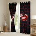 thumbnail image 3 of Manfei Extreme Sports Game Blackout Curtains Set of 2 (52x84 Each),Speed Race Car Window Curtains,Red Black Hockeycomb Hexagon Curtains and Drapes For Boys Kids,Microfiber Bedroom Decor, 3 of 6