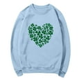 thumbnail image 7 of Guzom Light Blue Womens Shamrock Heart Sweatshirt - St. Patrick's Day Lucky Crew Neck Long Sleeve Relaxed Fit Festive Top,Size L, 7 of 7