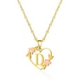 thumbnail image 4 of VOLALO Jewelry Initial Pendant Necklace for Men Womens, 14K Gold Plated Heart Letter Capital Necklace Alphabets from A-Z Figaro Chain Necklace, 4 of 10