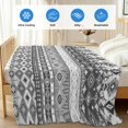 thumbnail image 4 of Grey White Boho Cooling Blanket, Lightweight Breathable Summer Throw Blanket with Double Sided Cold Effect,Vintage Ethnic Tribe Abstract Art Picnic Beach Blankets Bed Sheet for Hot Sleepers 40"x60", 4 of 8