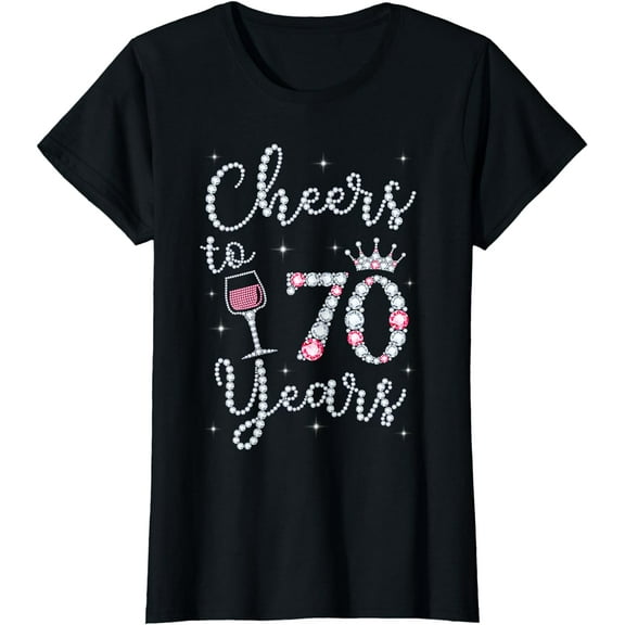 Womens Cheers to 70 Years 1949 70Th Birthday Gift Tee For Womens T-Shirt