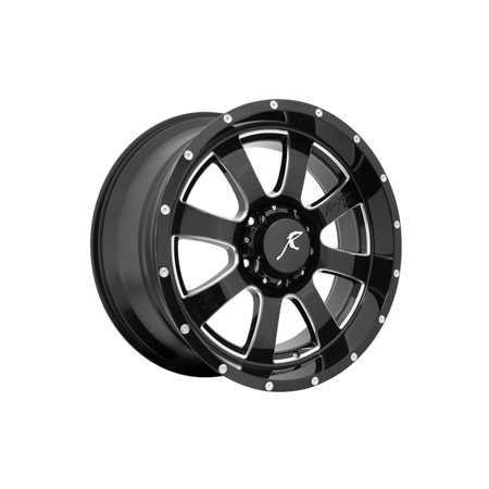5150 Series - Raptor 5150B-209-5150-00 5150 Series Raptor Wheel; Size 20in.x9in.; Bolt 5x150mm; Offset 0; 8 Spoke; Gloss Black; CNC Milled Window/Rivets;