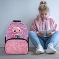thumbnail image 2 of Uorisanigo Kids Children School Backpack 17 Inch Large Capacity Pink Science Axolotl Student Backpack for Boys Girls 5-12 Ideal for Back to School Season, 2 of 7