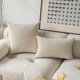 thumbnail image 4 of Juego de 2 fundas de almohada decorativas de pana a rayas lisas y terciopelo para sofá, 50 cm, 20 x 20 pulgadas, color crema, 4 of 5