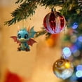 thumbnail image 4 of Dragon Christmas Ornaments 3.14 Inch Acrylic Christmas Tree Hanging Decorations Set Cute Cartoon Dragon Figurines for Home Car Holiday Vacation Themed Decor Party Supplies, 2D, 4 of 5