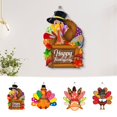 thumbnail image 5 of Luckky Thanksgiving Turkey Wooden Door Sign, Turkey Hanging Door Decor Fall Welcome Sign for Autumn Harvest Indoor Outdoor Home Porch Wall Decor, Multicolored (C), 5 of 8