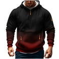 thumbnail image 3 of NTACZA Red Hoodies for Man Gradient Quarter Zip Athletic Sweatshirt Workout Hooded Pullover Men's Sweatshirts XS, 3 of 5